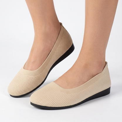 Women's Knit Ballet Flats Slip-On Comfort Flat Winter Shoes Breathable