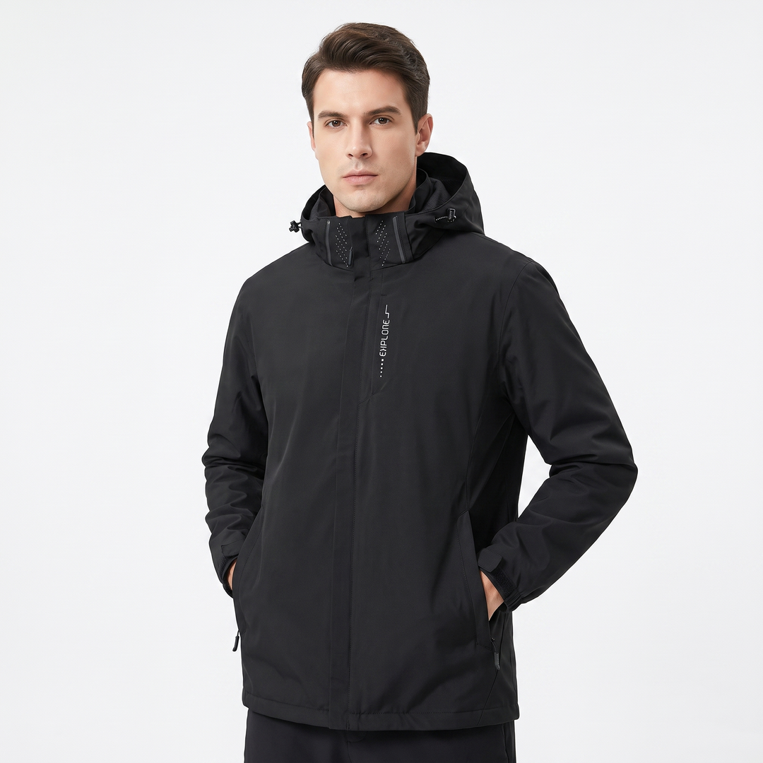 Unisex Waterproof Hooded Outdoor Jacket Windproof Zip-Up Hiking Rain Coat