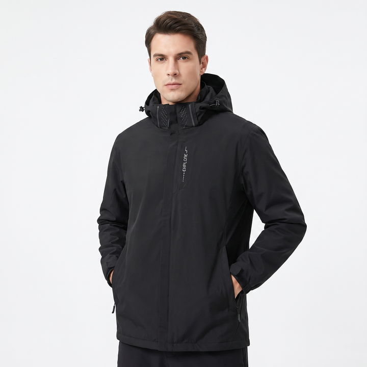 Unisex Waterproof Hooded Outdoor Jacket Windproof Zip-Up Hiking Rain Coat