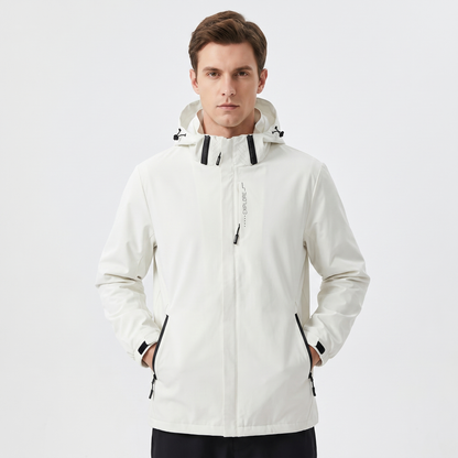 Unisex Waterproof Hooded Outdoor Jacket Windproof Zip-Up Hiking Rain Coat