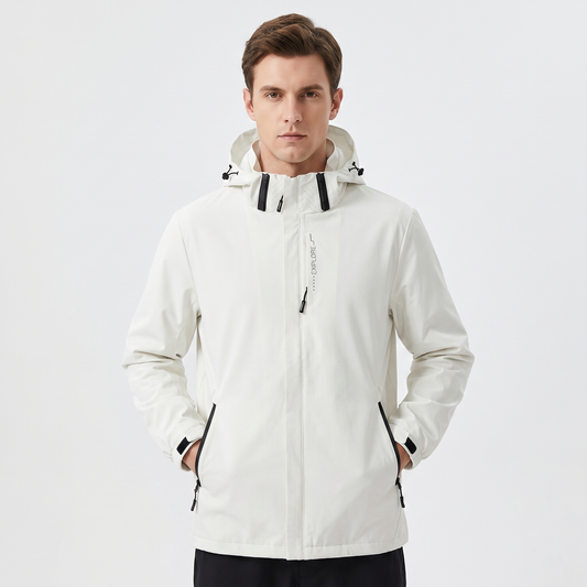 Unisex Waterproof Hooded Outdoor Jacket Windproof Zip-Up Hiking Rain Coat