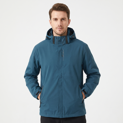 Unisex Waterproof Hooded Outdoor Jacket Windproof Zip-Up Hiking Rain Coat