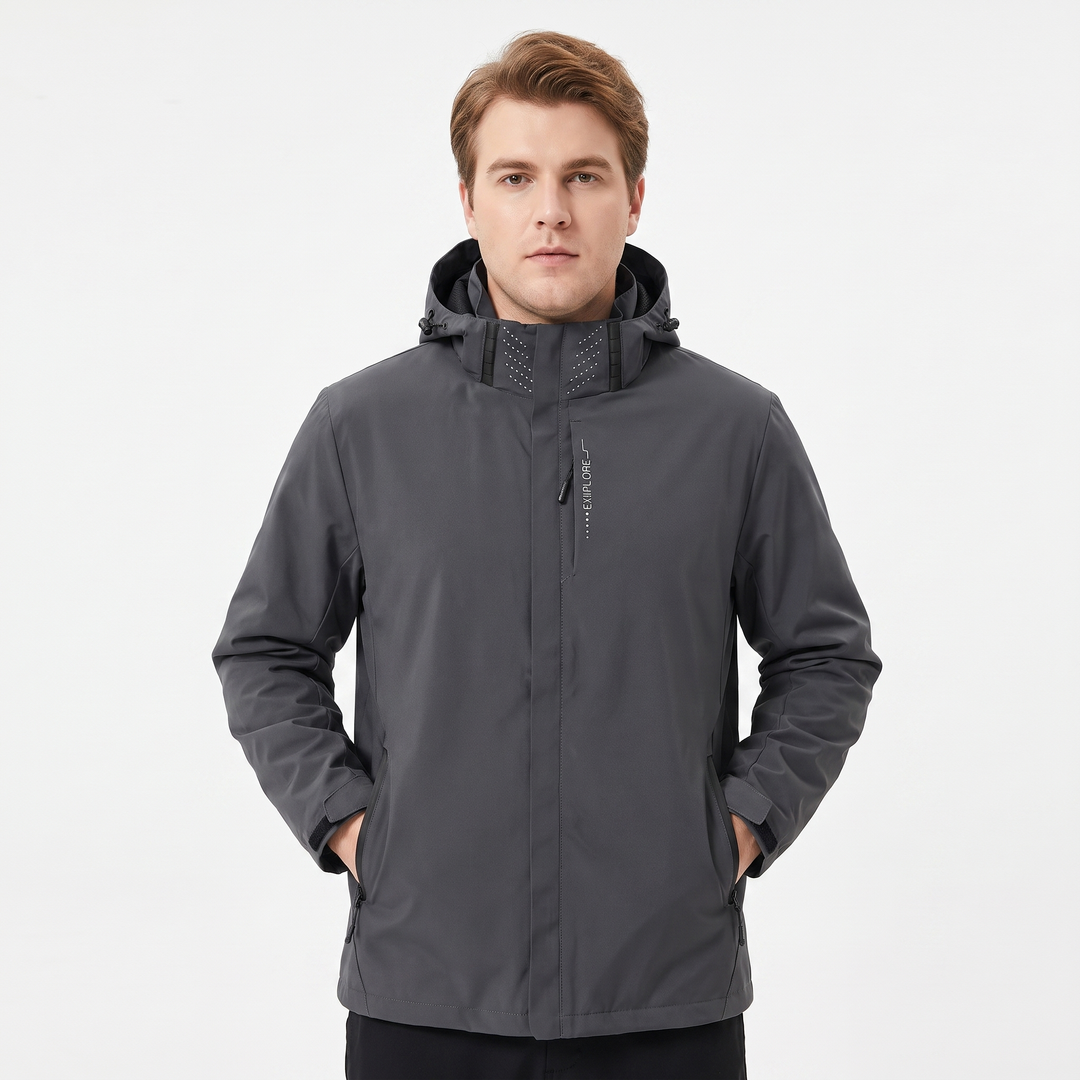 Unisex Waterproof Hooded Outdoor Jacket Windproof Zip-Up Hiking Rain Coat