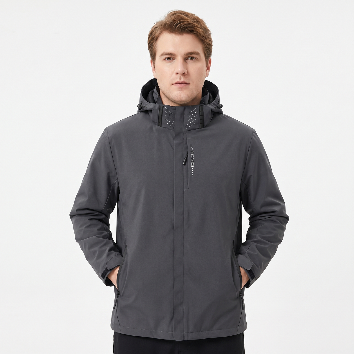 Unisex Waterproof Hooded Outdoor Jacket Windproof Zip-Up Hiking Rain Coat