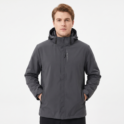 Unisex Waterproof Hooded Outdoor Jacket Windproof Zip-Up Hiking Rain Coat