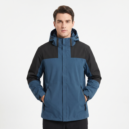 Unisex Waterproof Hooded Outdoor Jacket Windproof Zip-Up Hiking Rain Coat