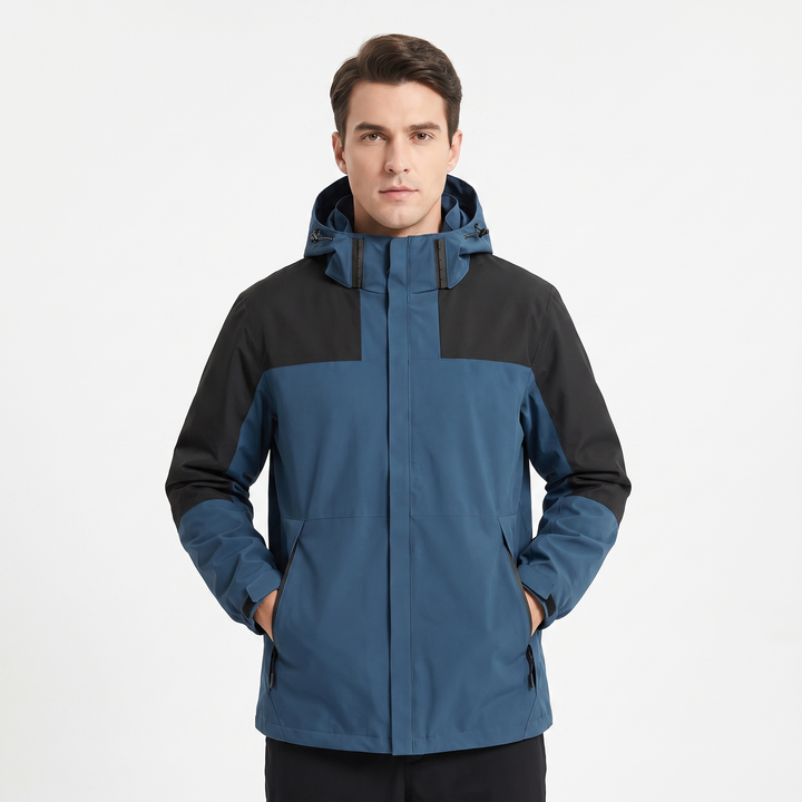 Unisex Waterproof Hooded Outdoor Jacket Windproof Zip-Up Hiking Rain Coat