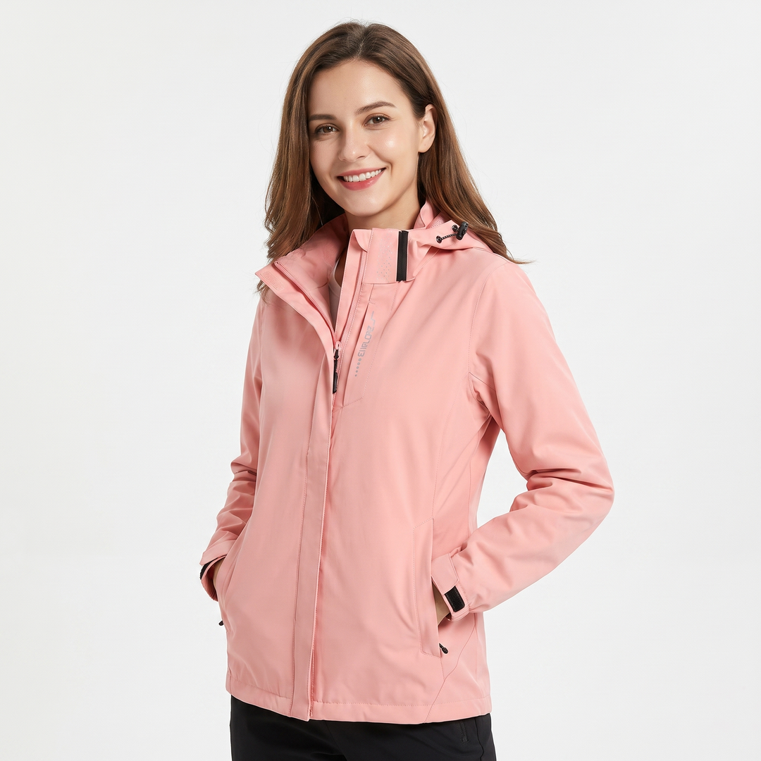 Unisex Waterproof Hooded Outdoor Jacket Windproof Zip-Up Hiking Rain Coat