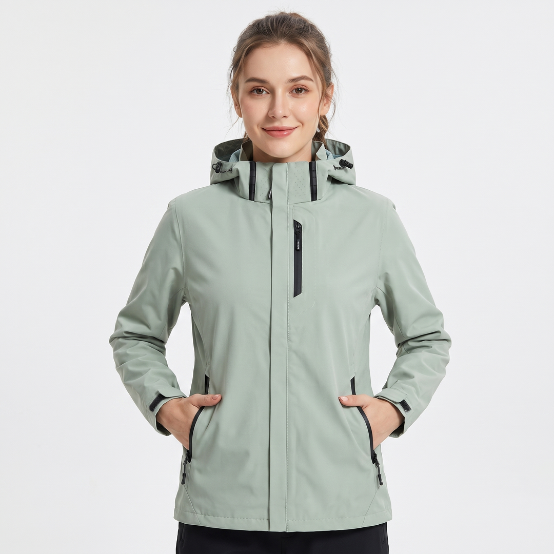 Unisex Waterproof Hooded Outdoor Jacket Windproof Zip-Up Hiking Rain Coat