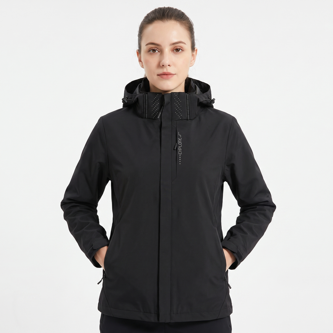 Unisex Waterproof Hooded Outdoor Jacket Windproof Zip-Up Hiking Rain Coat