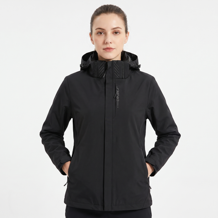 Unisex Waterproof Hooded Outdoor Jacket Windproof Zip-Up Hiking Rain Coat