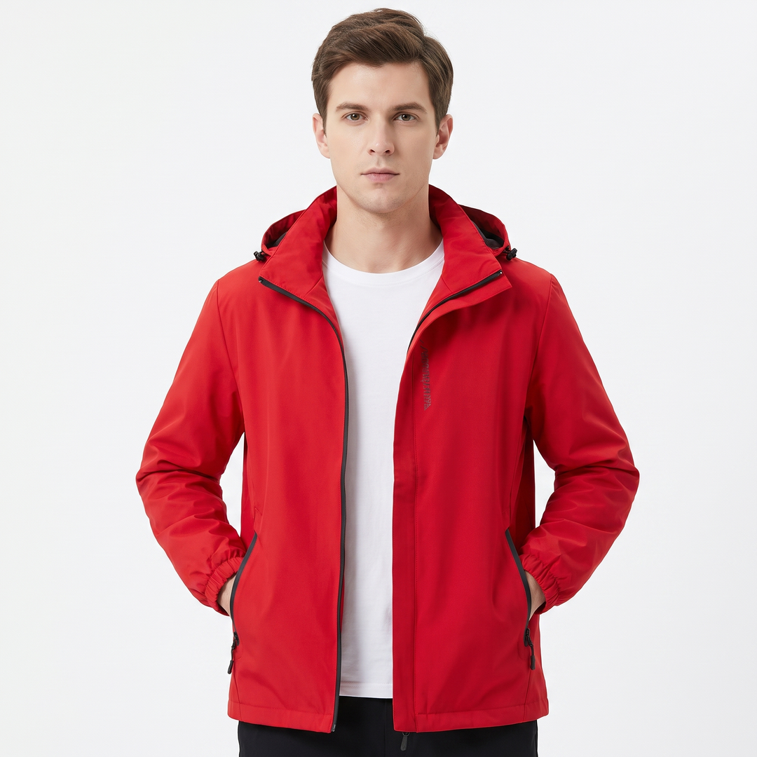 Unisex Waterproof Hooded Outdoor Jacket Windproof Zip-Up Hiking Rain Coat