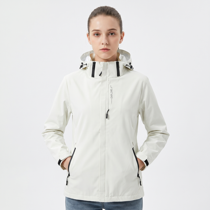 Unisex Waterproof Hooded Outdoor Jacket Windproof Zip-Up Hiking Rain Coat