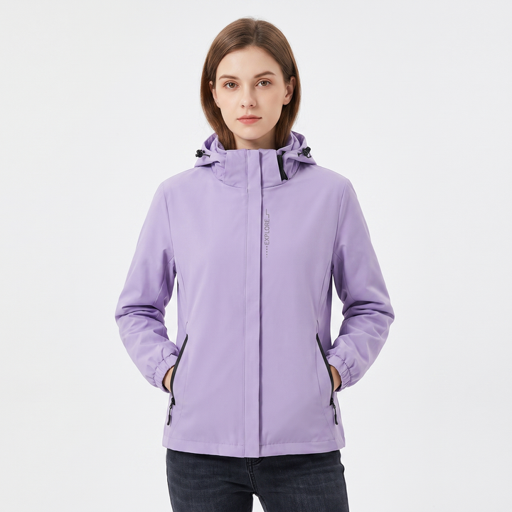 Unisex Waterproof Hooded Outdoor Jacket Windproof Zip-Up Hiking Rain Coat