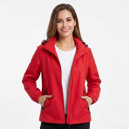 Unisex Waterproof Hooded Outdoor Jacket Windproof Zip-Up Hiking Rain Coat