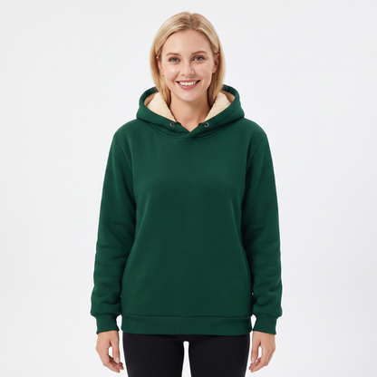 Unisex Fleece Lined Winter Hoodie Thick Lambswool Warm Pullover