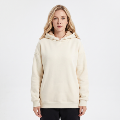 Unisex Fleece Lined Winter Hoodie Thick Lambswool Warm Pullover
