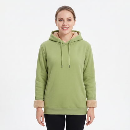 Unisex Fleece Lined Winter Hoodie Thick Lambswool Warm Pullover