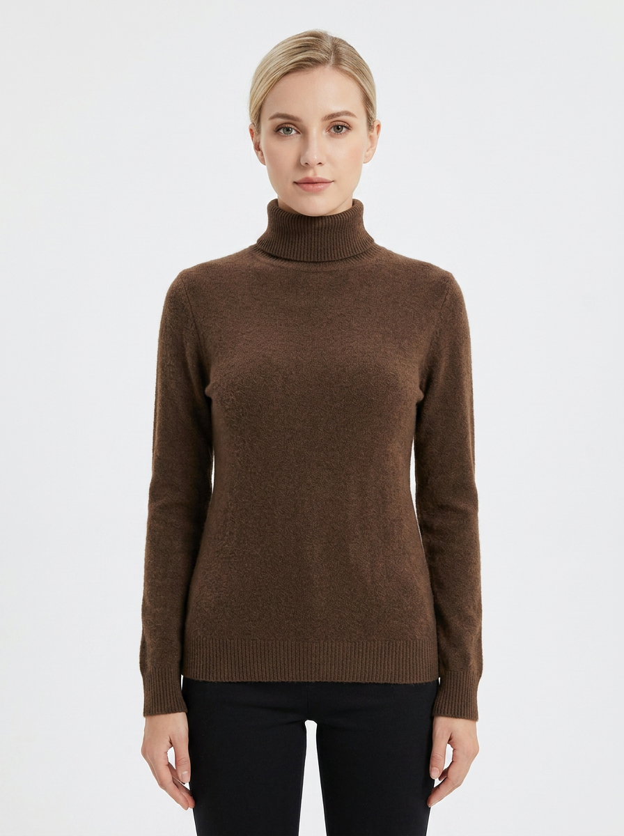 Women's Turtleneck Winter Sweater Soft Knit Long-Sleeve Slim-Fit