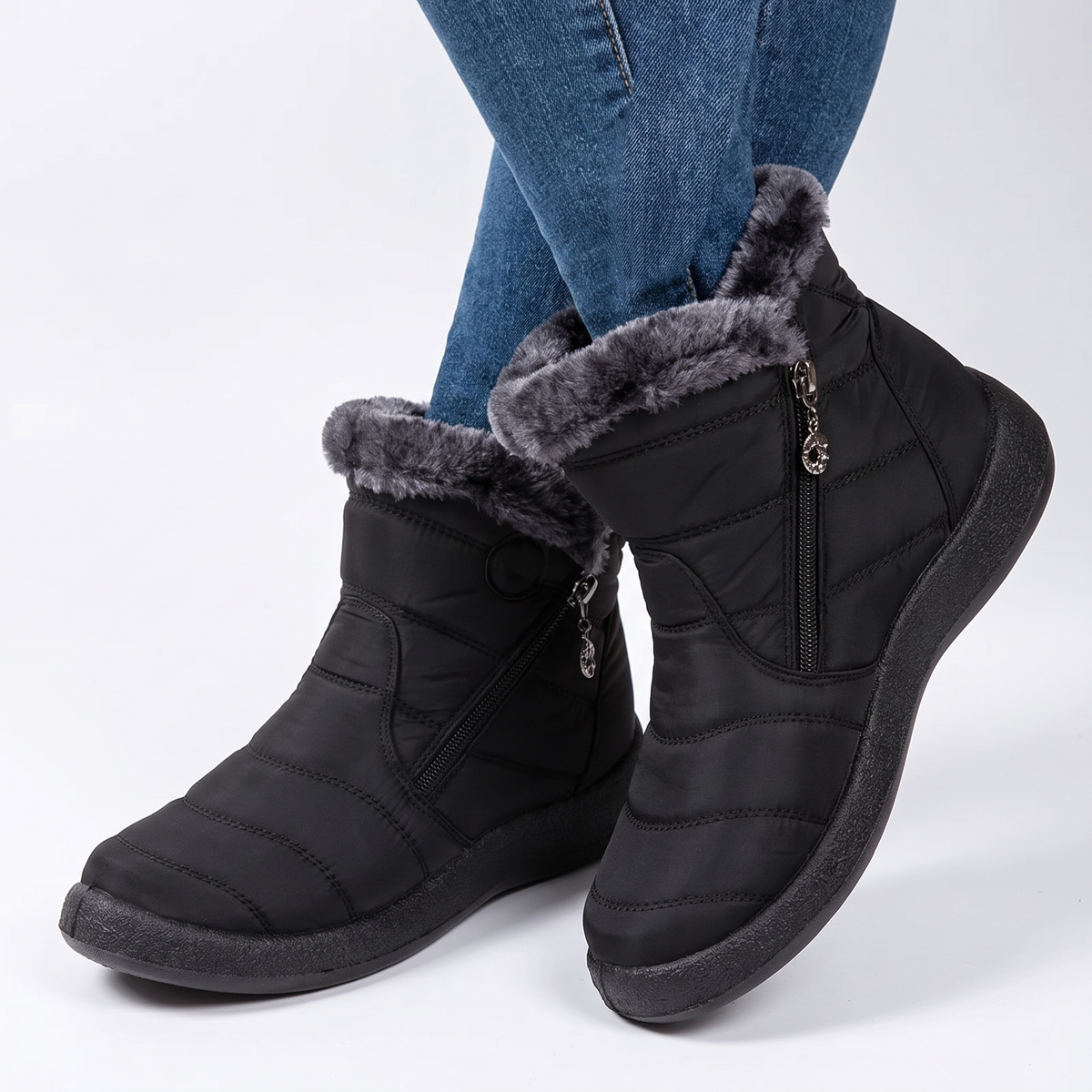 Women's Waterproof Winter Fleece Lined Ankle Snow Boots