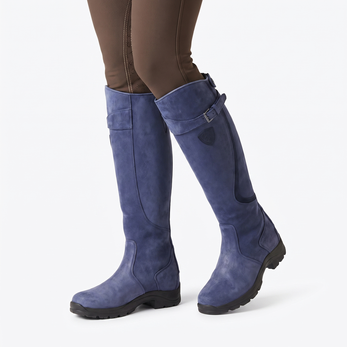 Women's Leather Riding Knee-High Buckle Strap Equestrian Winter Boots