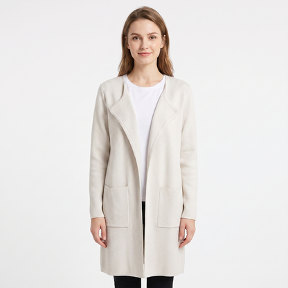 Women's Longline Open Front Cardigan Knit Coat With Pockets