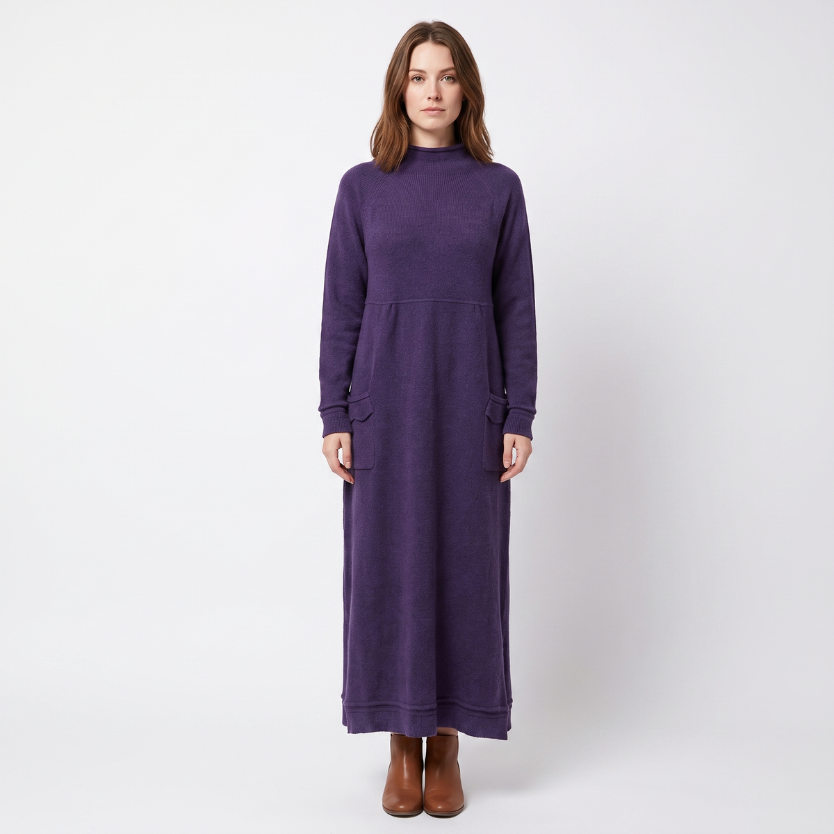 Women's Maxi Hoodie Long-Sleeve Fleece Sweatshirt Winter Dress