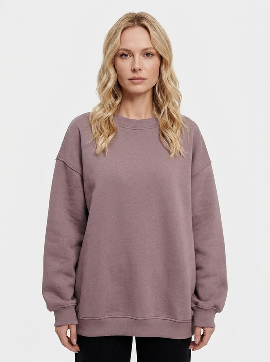 Women's Oversized Winter Sweatshirt Crew-Neck Fleece Pullover