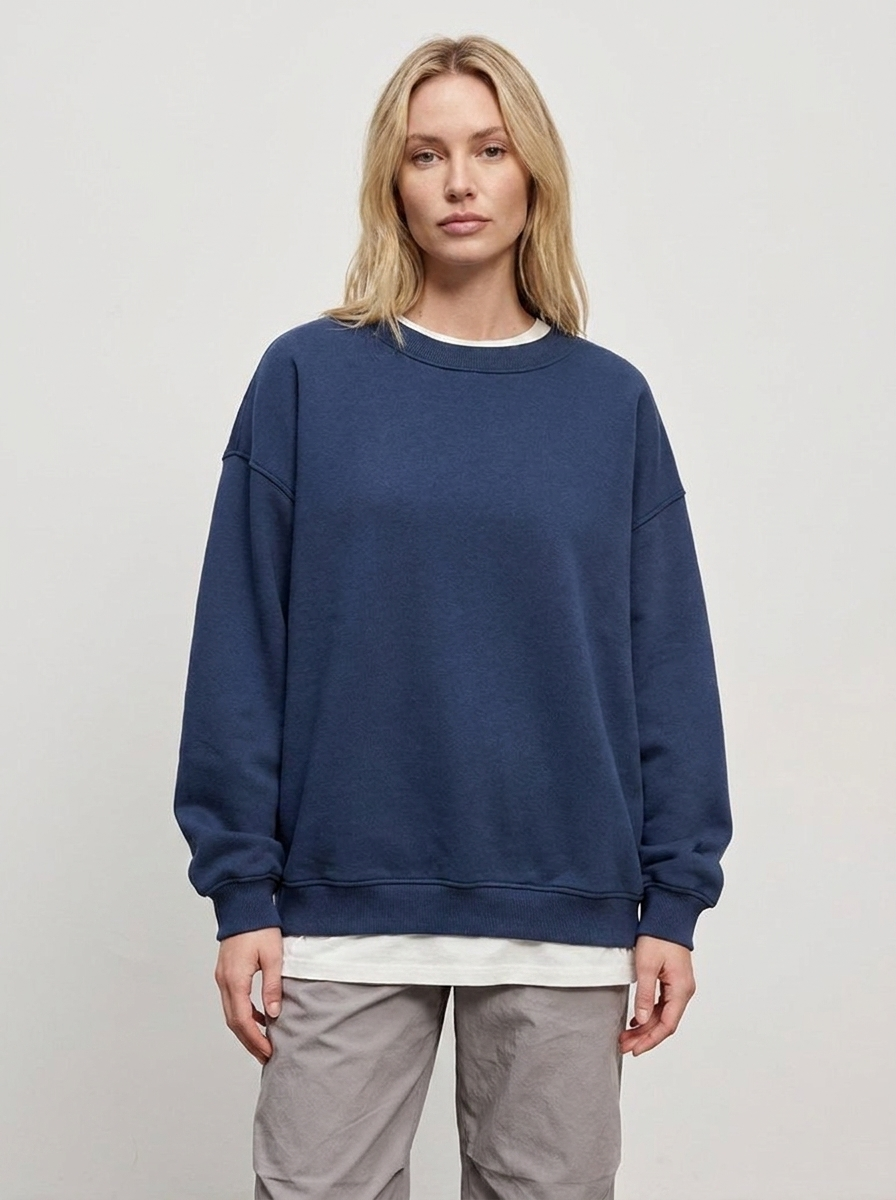 Women's Oversized Winter Sweatshirt Crew-Neck Fleece Pullover