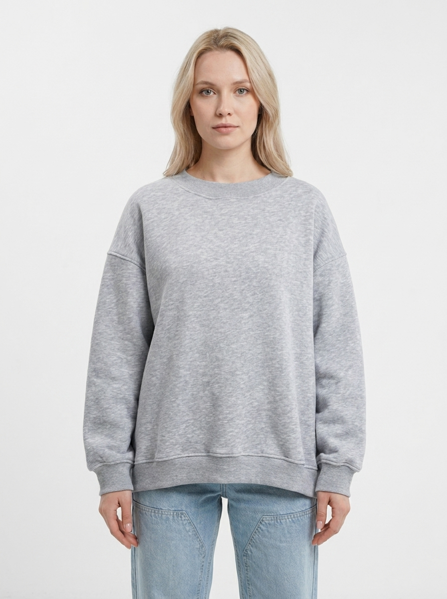 Women's Oversized Winter Sweatshirt Crew-Neck Fleece Pullover