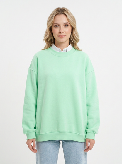 Women's Oversized Winter Sweatshirt Crew-Neck Fleece Pullover