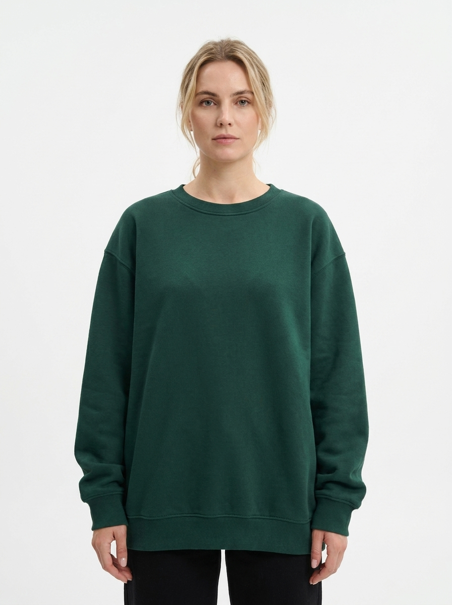 Women's Oversized Winter Sweatshirt Crew-Neck Fleece Pullover
