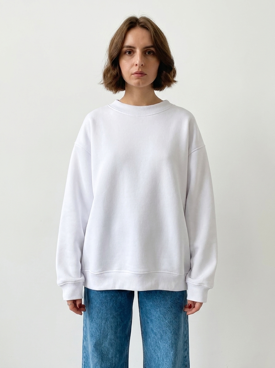 Women's Oversized Winter Sweatshirt Crew-Neck Fleece Pullover