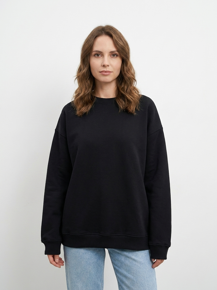 Women's Oversized Winter Sweatshirt Crew-Neck Fleece Pullover