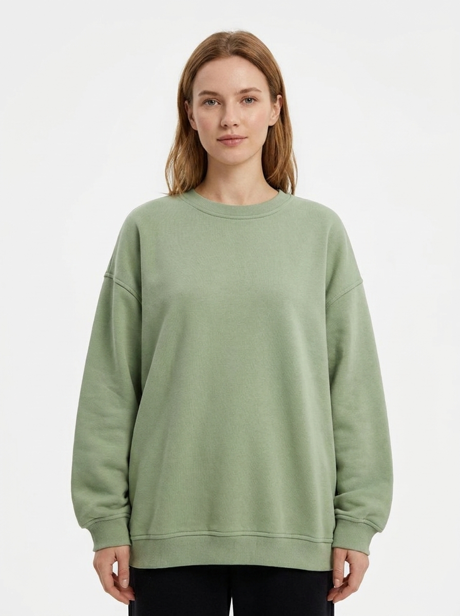 Women's Oversized Winter Sweatshirt Crew-Neck Fleece Pullover