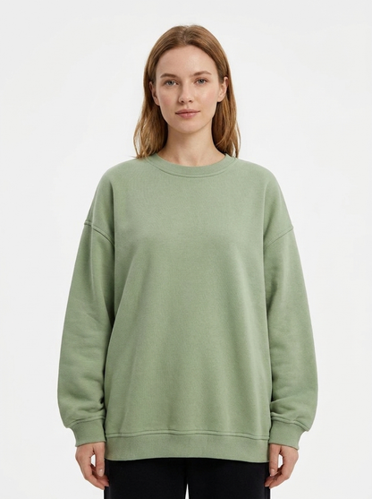 Women's Oversized Winter Sweatshirt Crew-Neck Fleece Pullover
