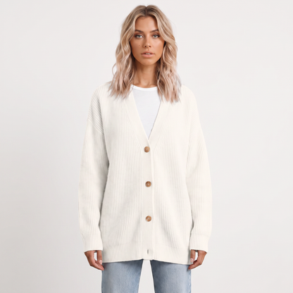 Women's Oversized Cardigan Ribbed Knit Button Front Winter Sweater