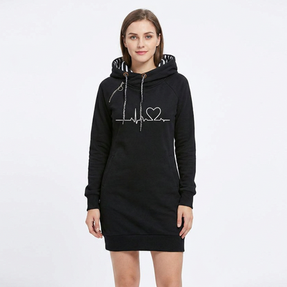 Women's Hoodie Dress Graphic Print Drawstring Fitted Sweatshirt