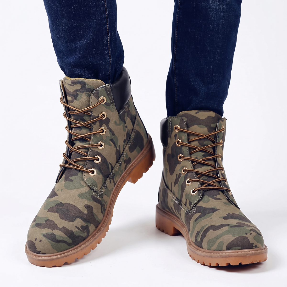 Men's Work Lace-Up Nubuck Leather Durable Ankle Winter Boots
