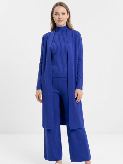 Women's Three-Piece Knit Set Cardigan Tank Wide-Leg Winter Pants