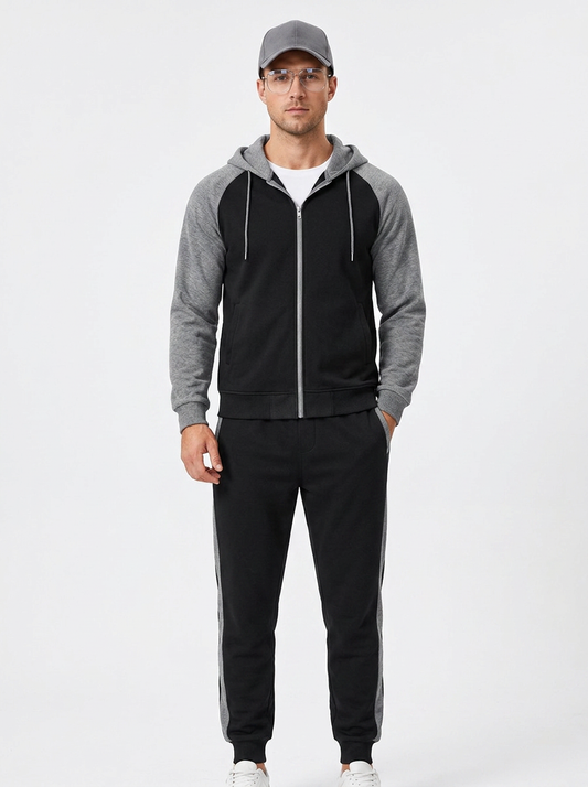 Men's Zip-Up Hoodie and Jogger Winter Set Two-Piece Tracksuit