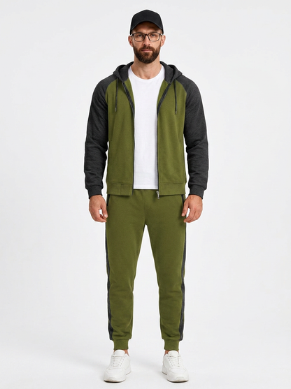 Men's Zip-Up Hoodie and Jogger Winter Set Two-Piece Tracksuit