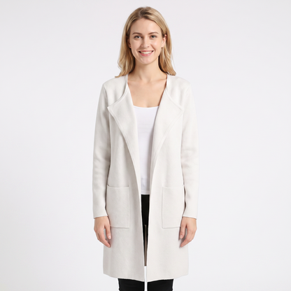 Women's Longline Cardigan Open-Front Knit Winter Coat with Pockets