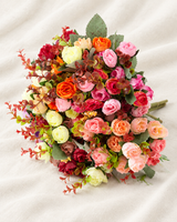Red & Orange Bouquet of Roses