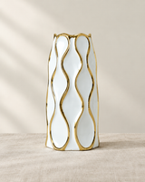White Gold Wavy Vase