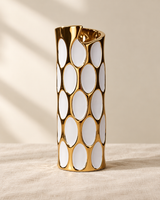 White Gold Honeycomb Vase