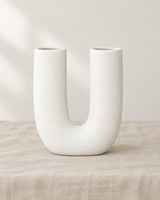 White U-Shaped Vase