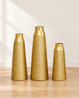 Gold Set of 3 Floor Vases