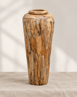 Natural Wood Floor Vase