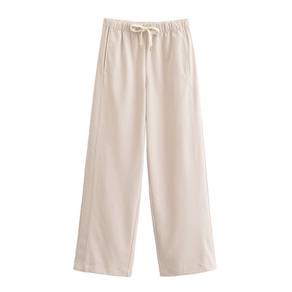 Women's Cropped Hooded Jacket and Wide-Leg Pants Set Loungewear Two-Piece